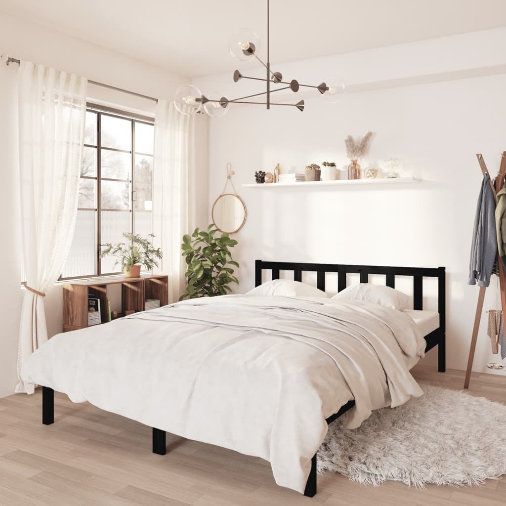 810077  Bed Frame Without Mattress Solid Wood
