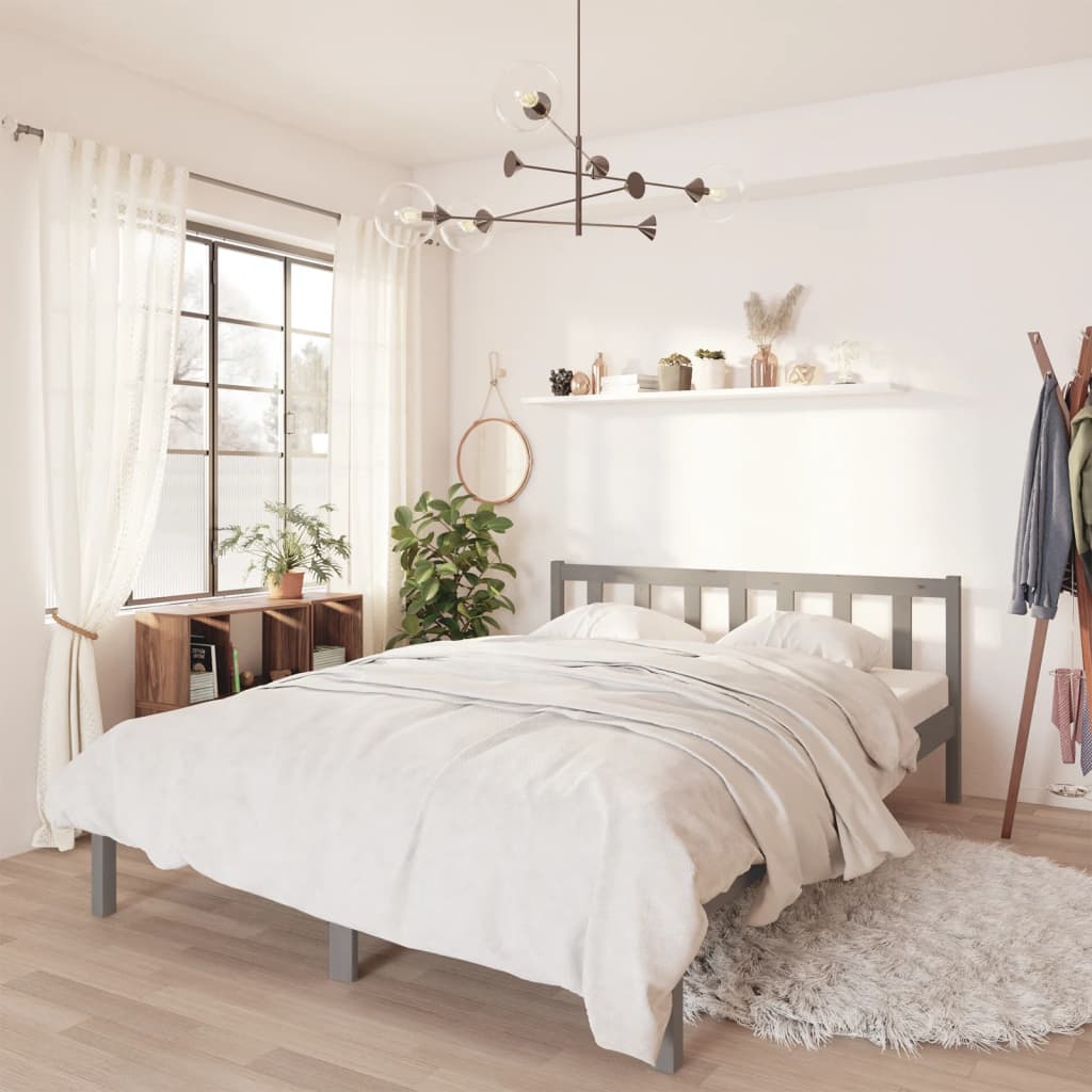 810077  Bed Frame Without Mattress Solid Wood