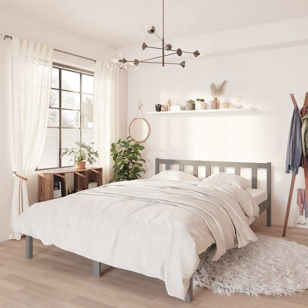 810077  Bed Frame Without Mattress Solid Wood