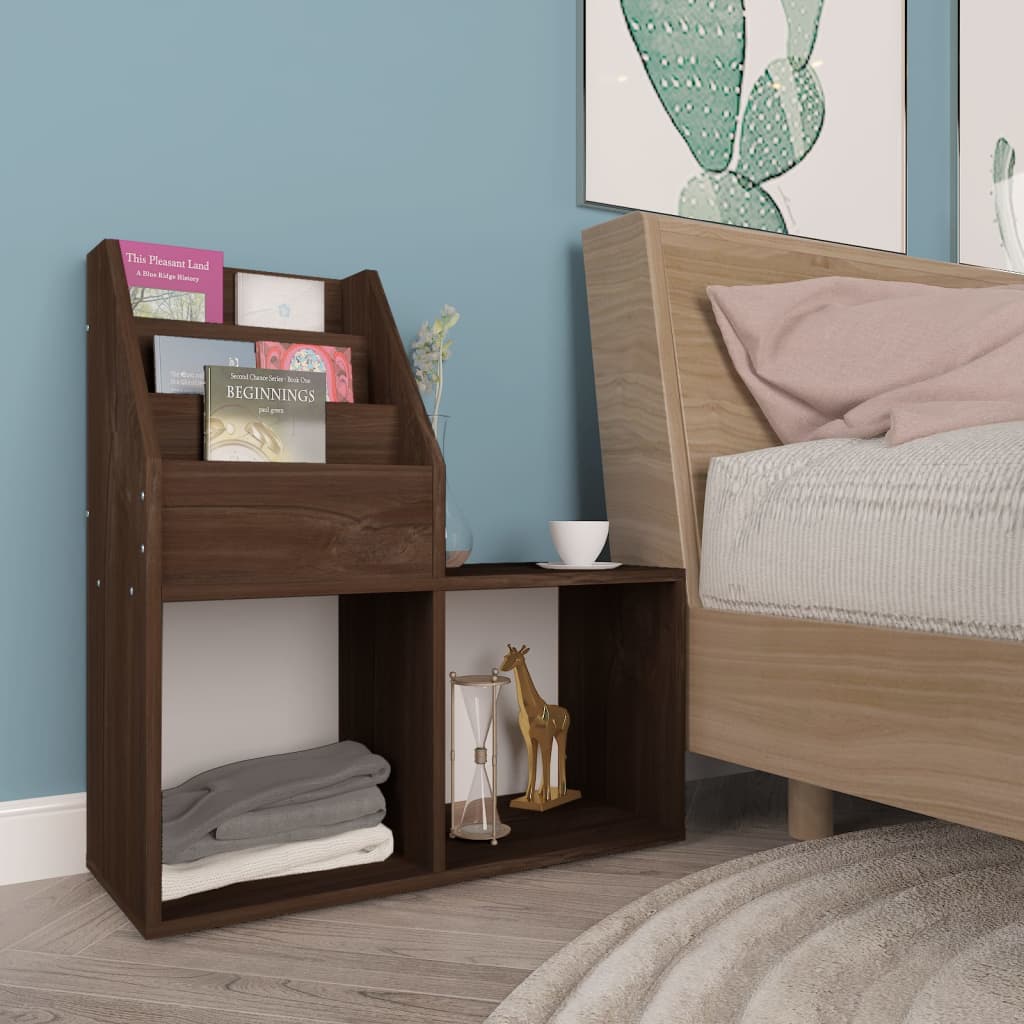 Children Magazine Rack Smoked Oak 71X30X78.5 Cm Engineered Wood