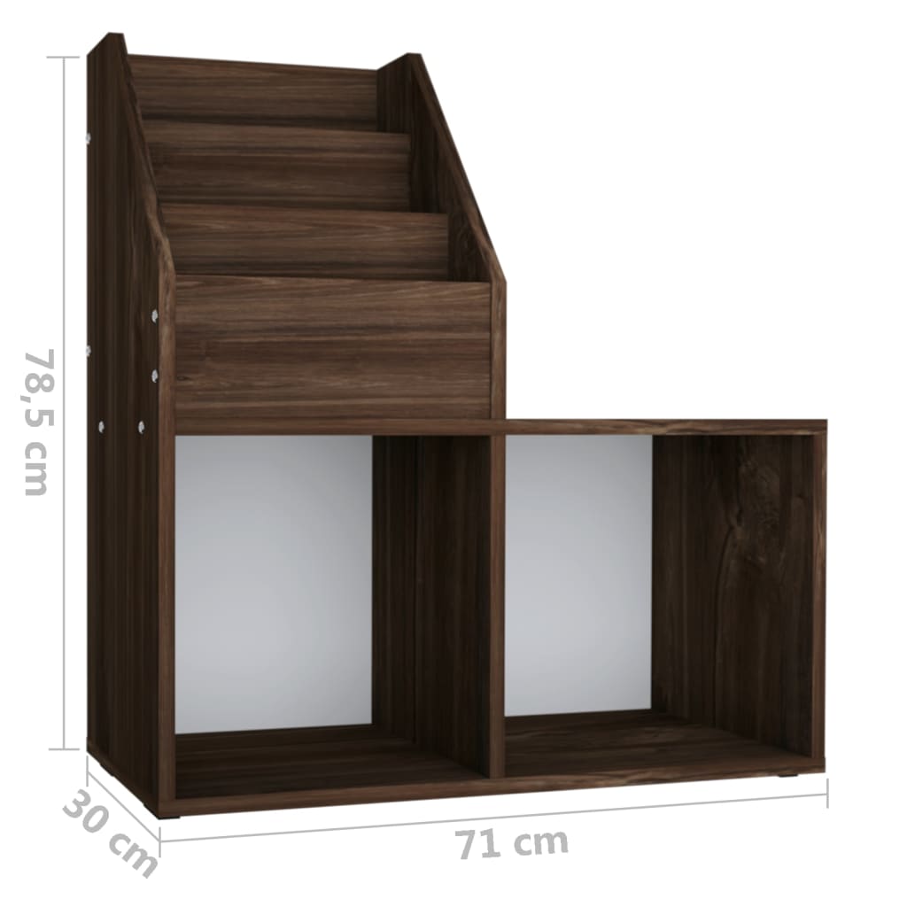 Children Magazine Rack Smoked Oak 71X30X78.5 Cm Engineered Wood
