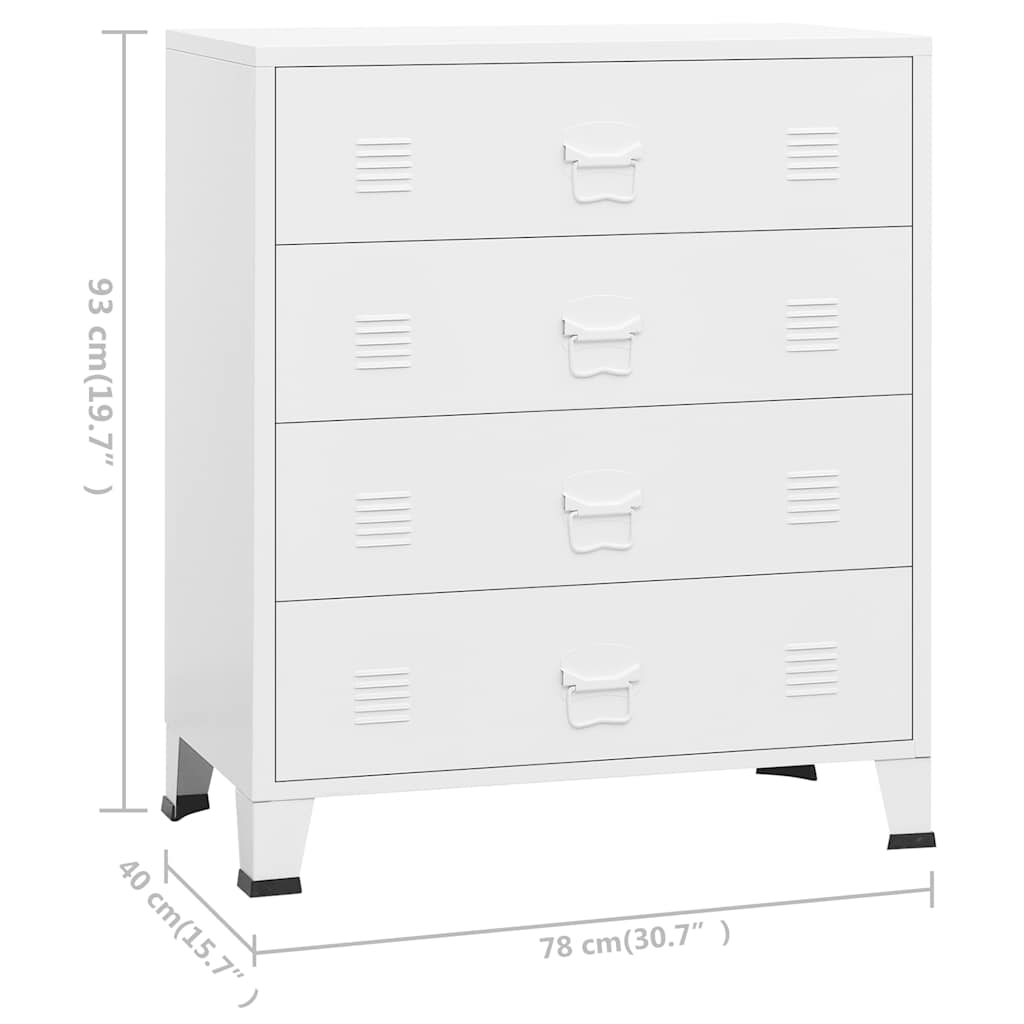 Industrial Drawer Cabinet 78X40X93 Cm Metal