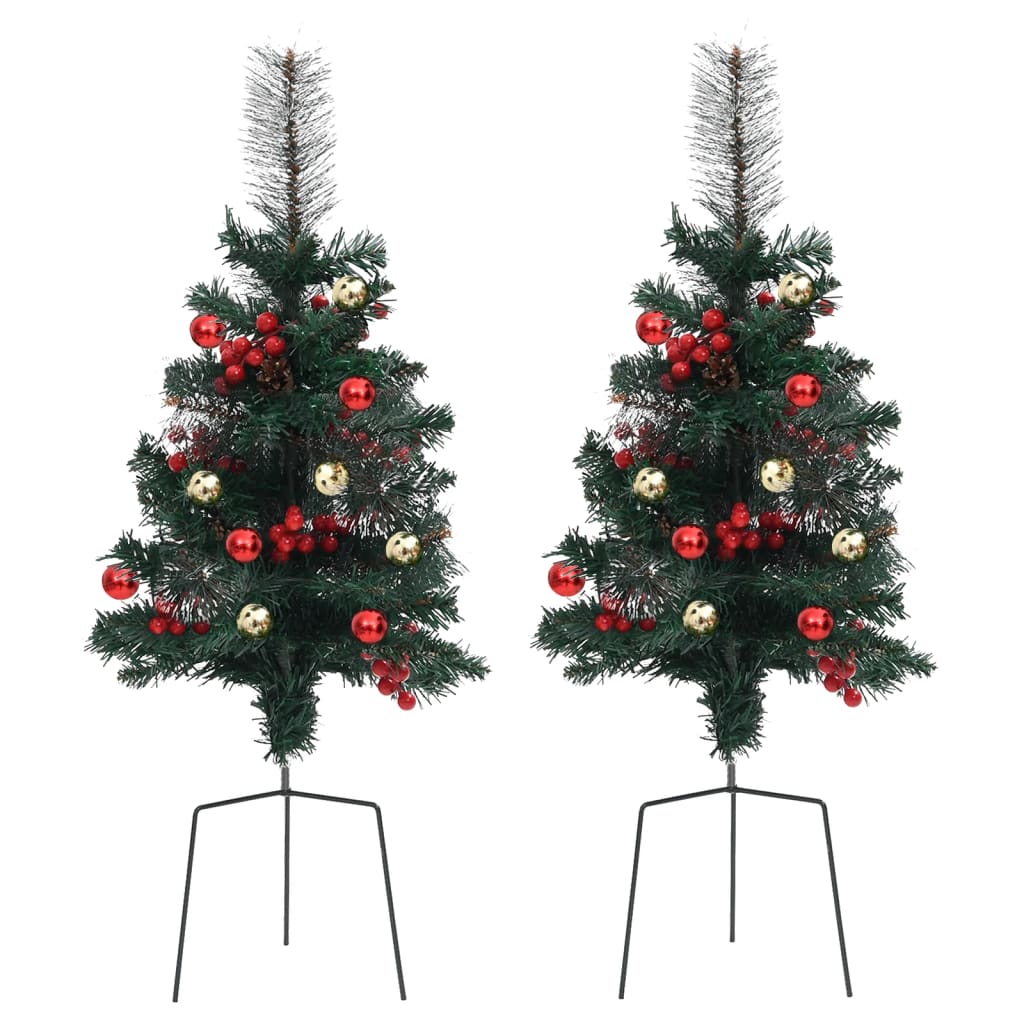 Artificial Pathway Christmas Trees 2 Pcs 76 Cm Pvc