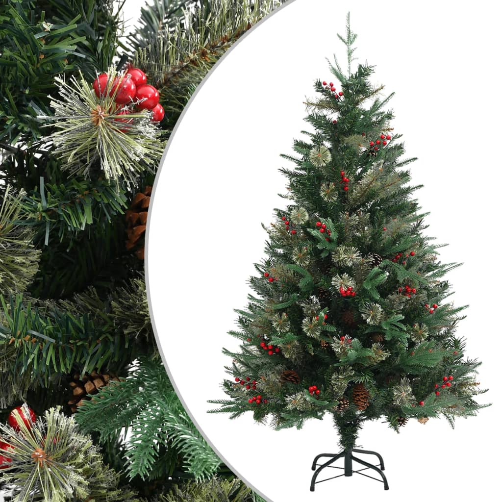Christmas Tree With Pine Cones Green 195 Cm Pvc&Pe