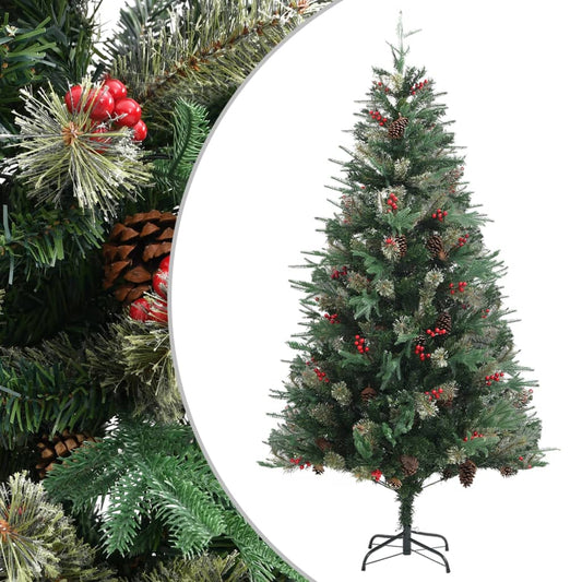 Christmas Tree With Pine Cones Green 195 Cm Pvc&Pe