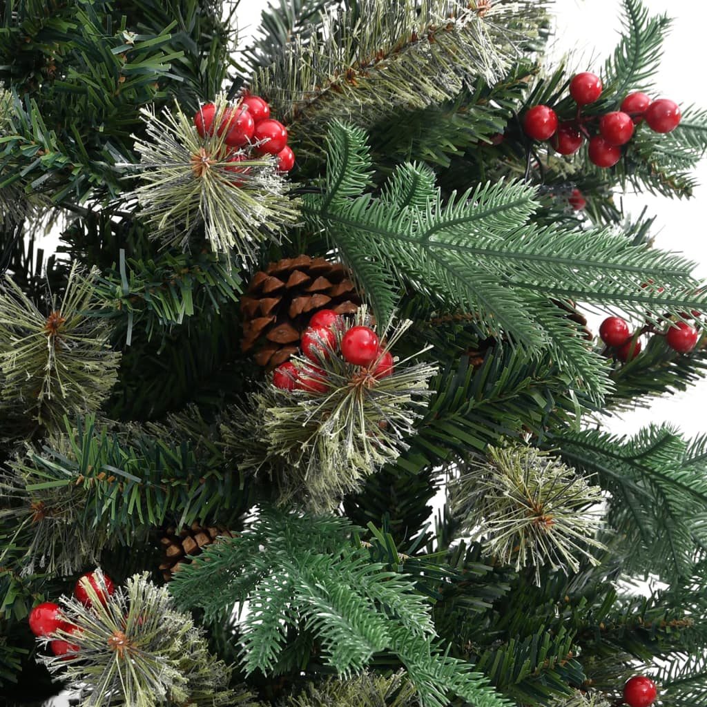 Christmas Tree With Pine Cones Green 195 Cm Pvc&Pe
