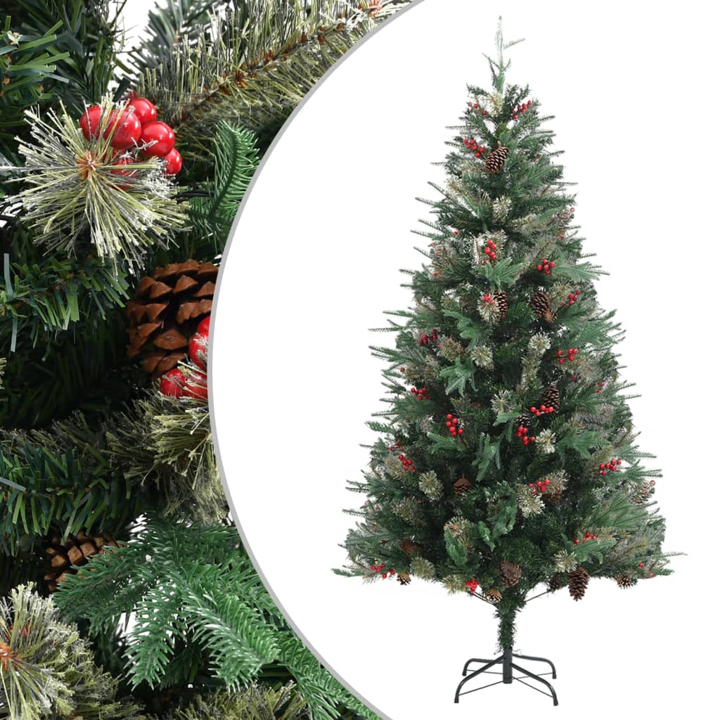 Christmas Tree With Pine Cones Green 195 Cm Pvc&Pe