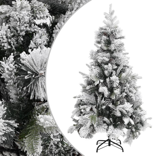 Christmas Tree With Flocked Snow&Cones 195 Cm Pvc&Pe