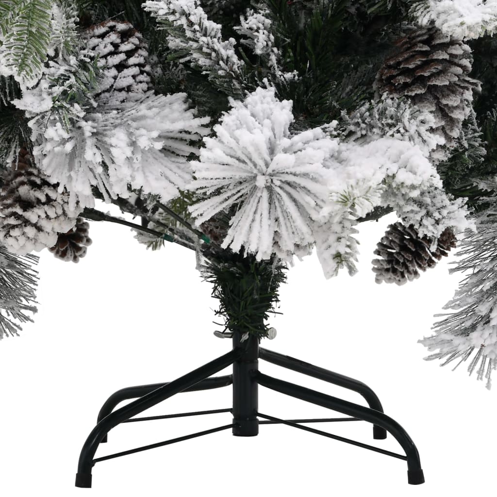Christmas Tree With Flocked Snow&Cones 195 Cm Pvc&Pe