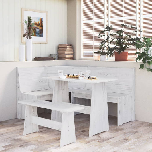3 Piece Dining Set Reine Solid Wood Pine