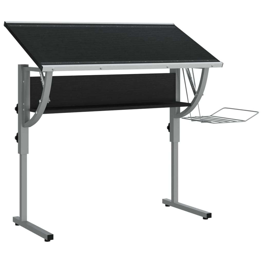 Craft Desk &Grey 110X53X(58-87) Cm Engineered Wood&Steel