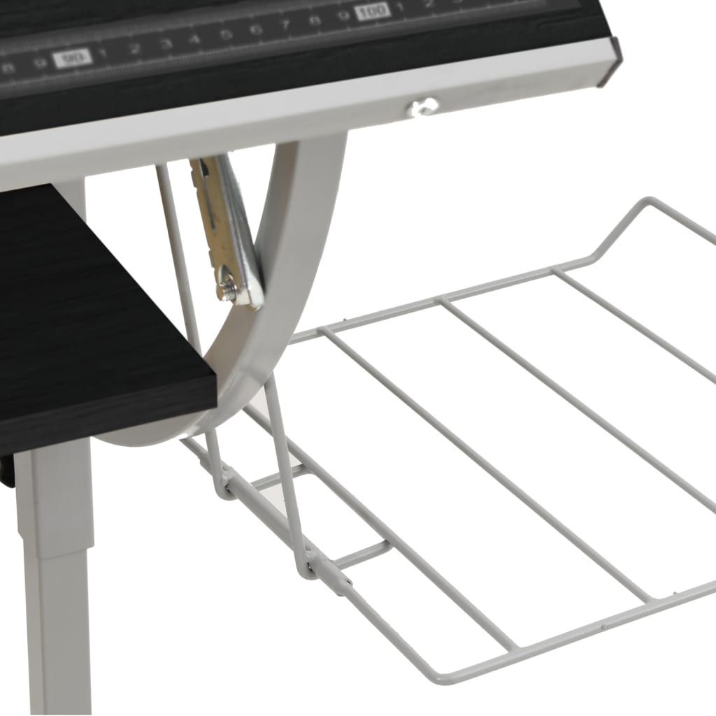 Craft Desk &Grey 110X53X(58-87) Cm Engineered Wood&Steel