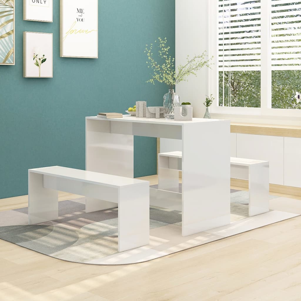 3 Piece Dining Set Engineered Wood