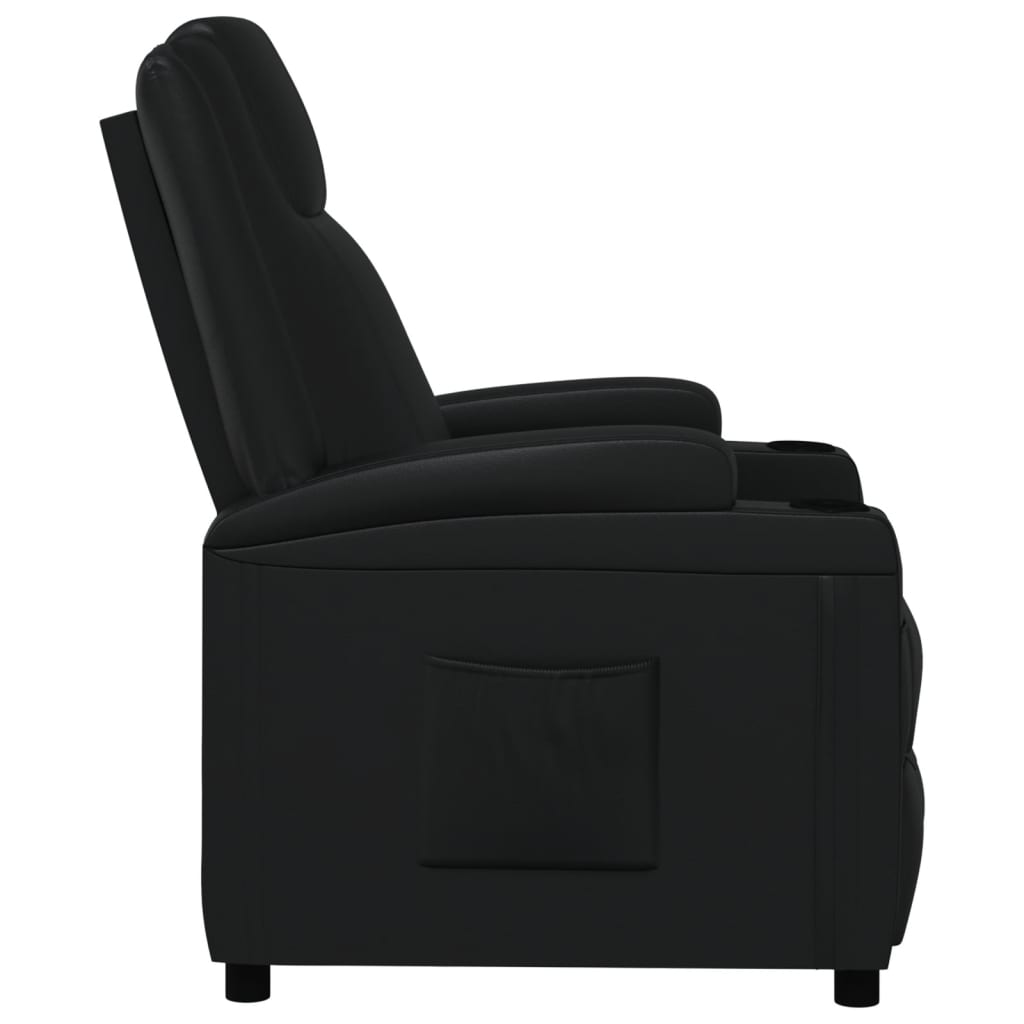 Recliner Chair Black Faux Leather