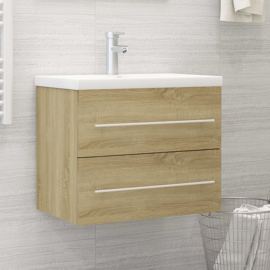 2 Piece Bathroom Furniture Set Engineered Wood