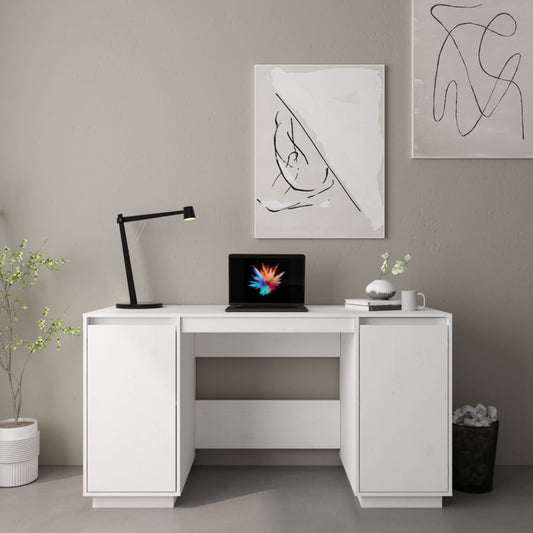 Desk 140X50X75 Cm Solid Wood Pine