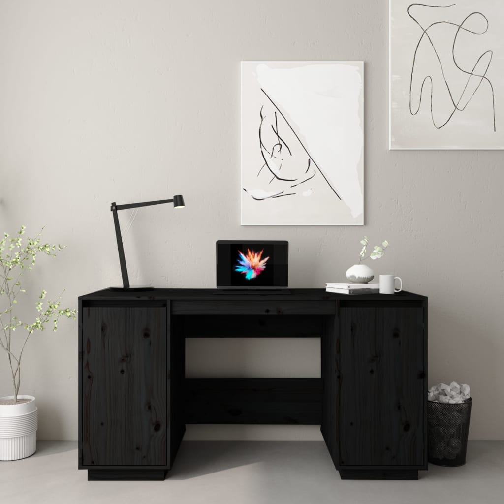 Desk 140X50X75 Cm Solid Wood Pine