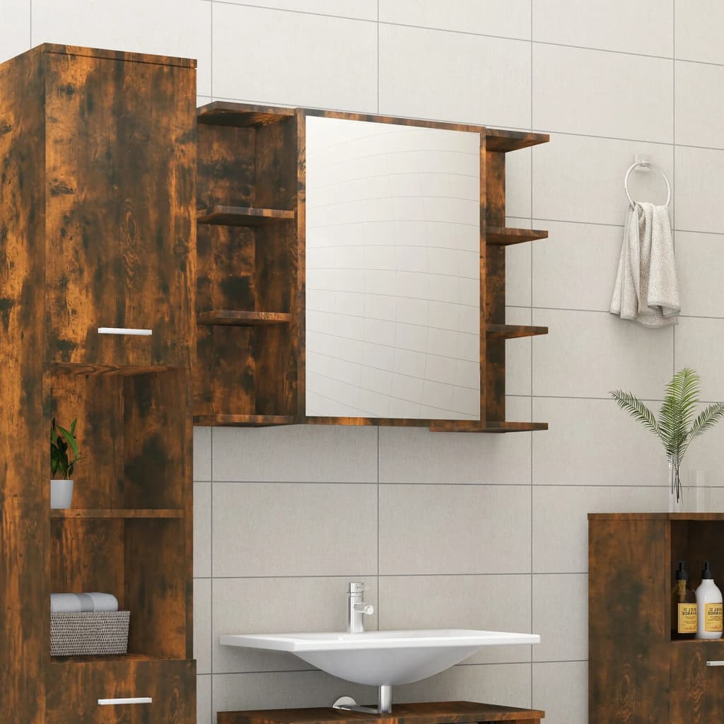 Bathroom Mirror Cabinet 80X20.5X64 Cm Engineered Wood