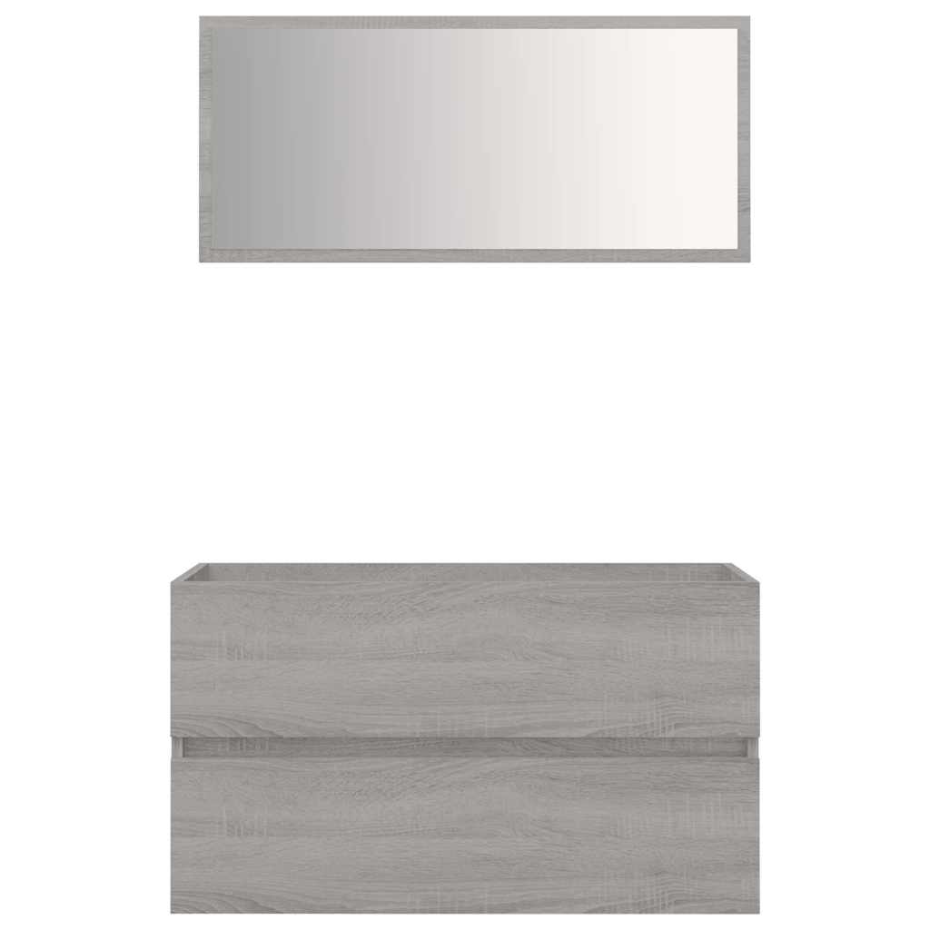2 Piece Bathroom Furniture Set Engineered Wood