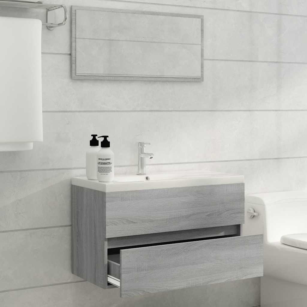 2 Piece Bathroom Furniture Set Engineered Wood