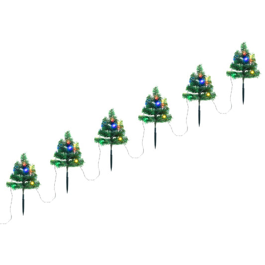Christmas Pathway Trees 6 Pcs With Leds 45 Cm Pvc