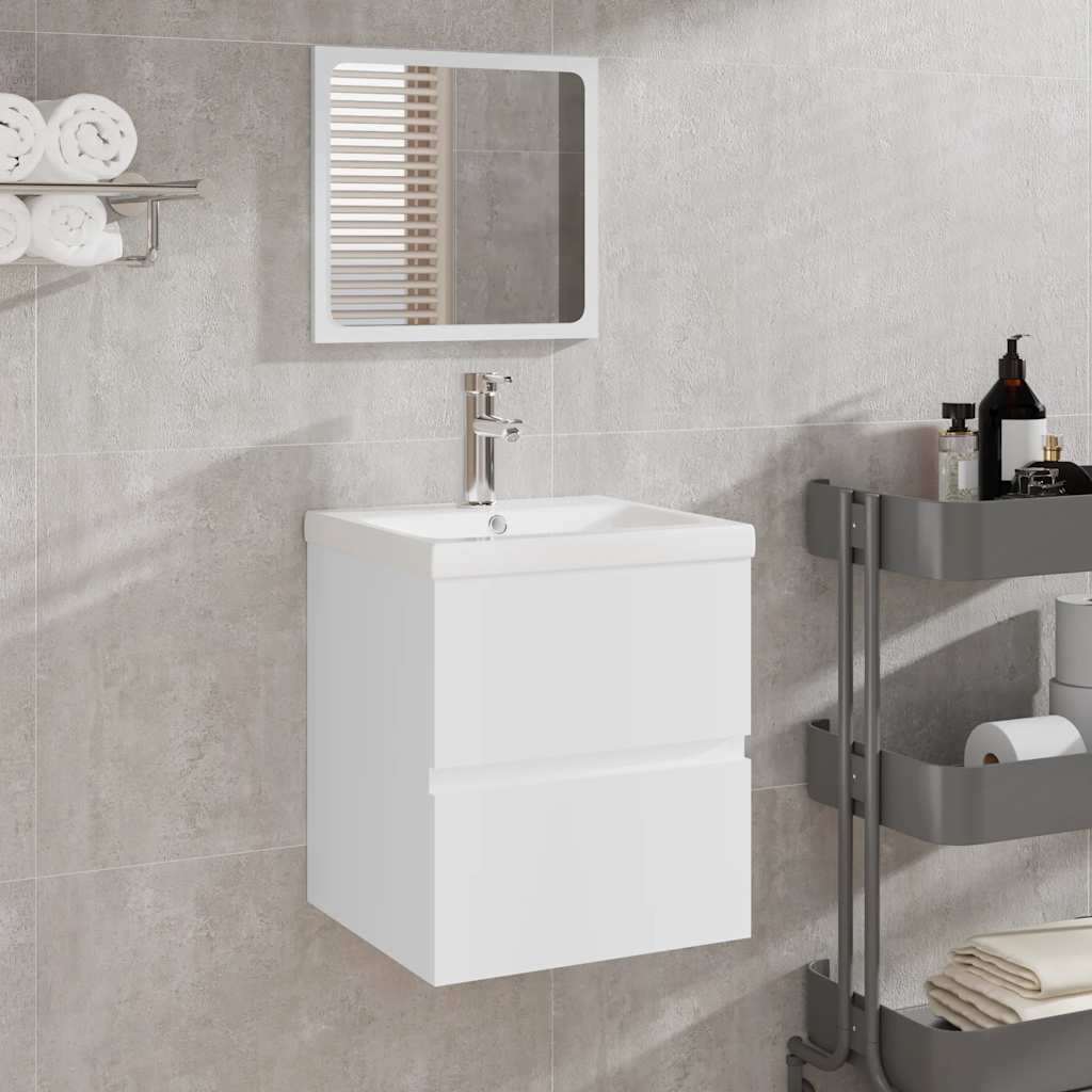 Bathroom Cabinet With Mirror Engineered Wood