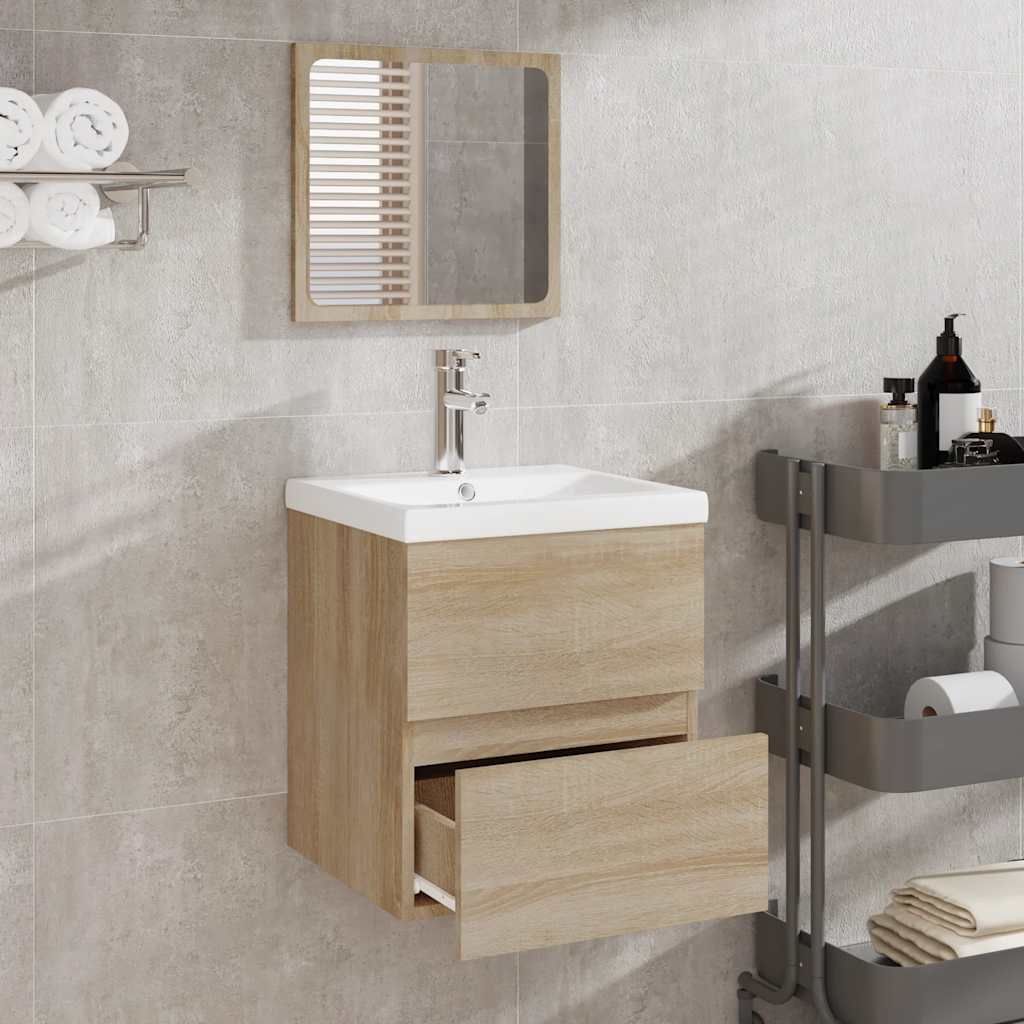 Bathroom Cabinet With Mirror Engineered Wood