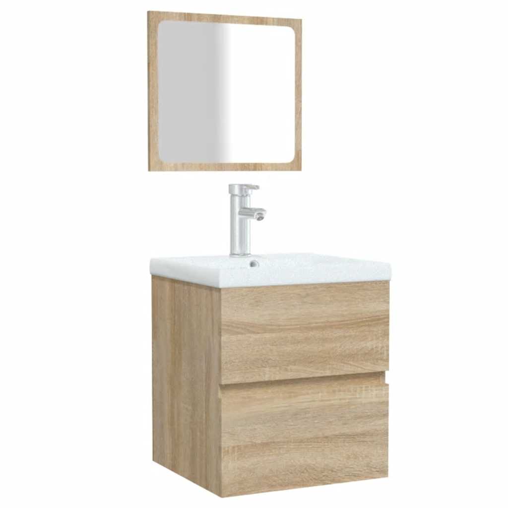 Bathroom Cabinet With Mirror Engineered Wood