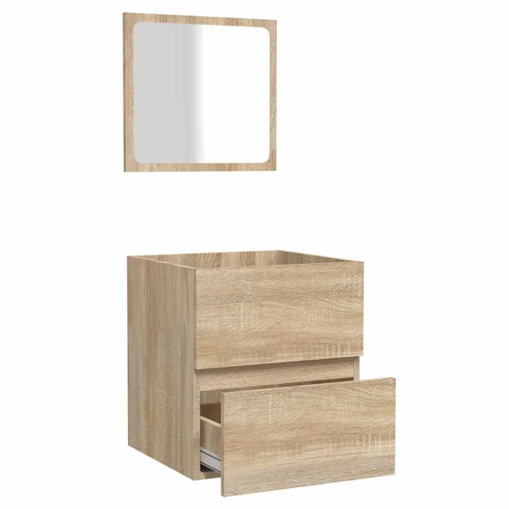 Bathroom Cabinet With Mirror Engineered Wood