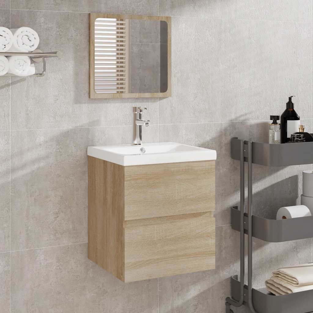 Bathroom Cabinet With Mirror Engineered Wood