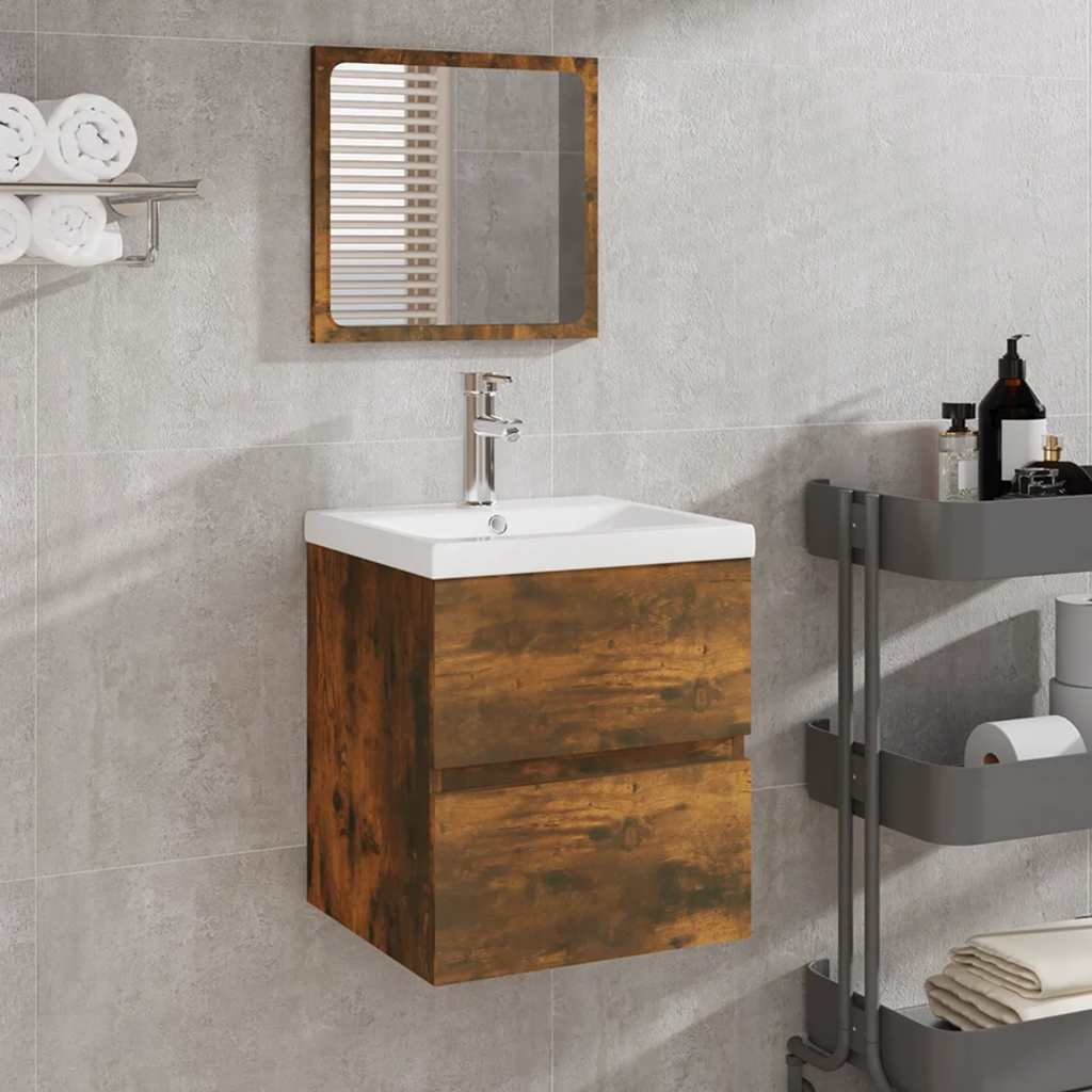 Bathroom Cabinet With Mirror Engineered Wood