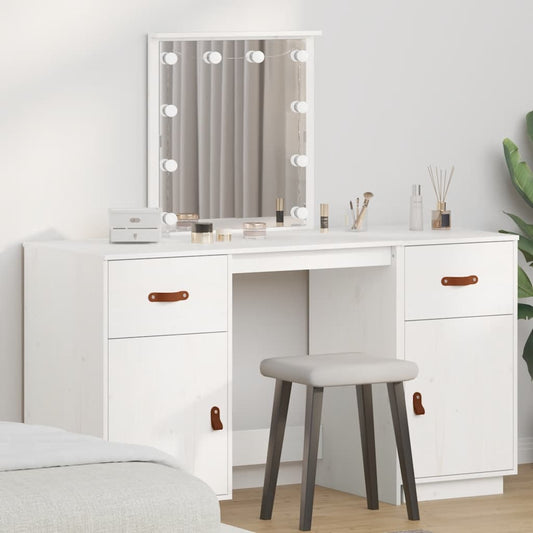 Dressing Table Set With Led Solid Wood Pine