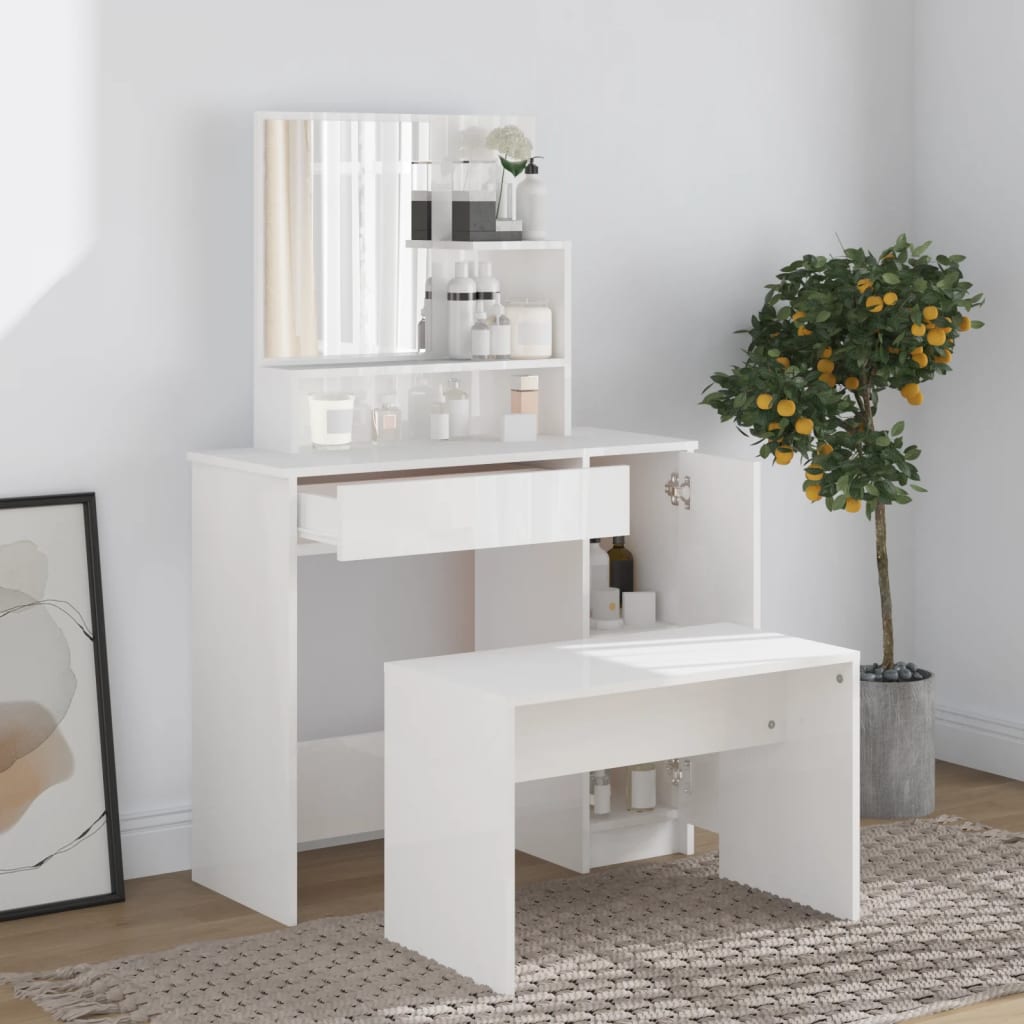 Dressing Table Set Engineered Wood