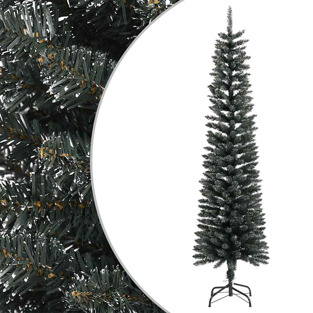 Artificial Slim Christmas Tree With Stand Green Pvc