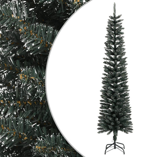 Artificial Slim Christmas Tree With Stand Green Pvc