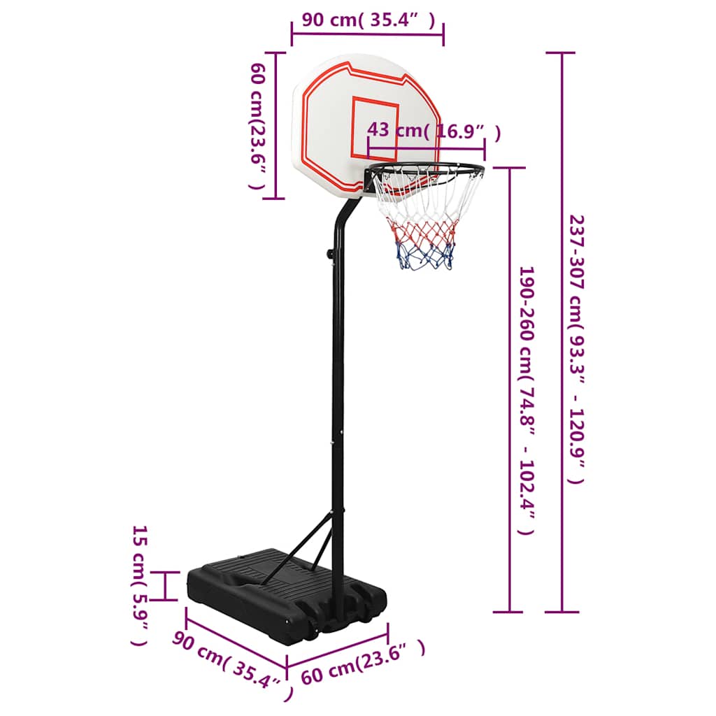 Basketball Stand 237-307 Cm Polyethene