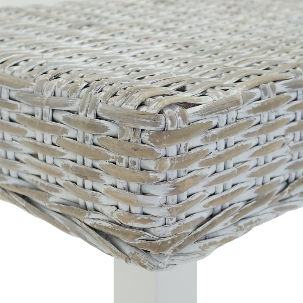 Bench 160X35X45 Cm Natural Kubu Rattan & Solid Wood Mahogany