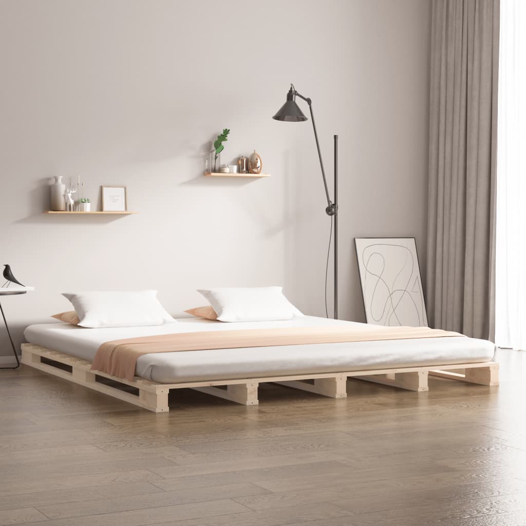 Pallet Bed Without Mattress Solid Wood