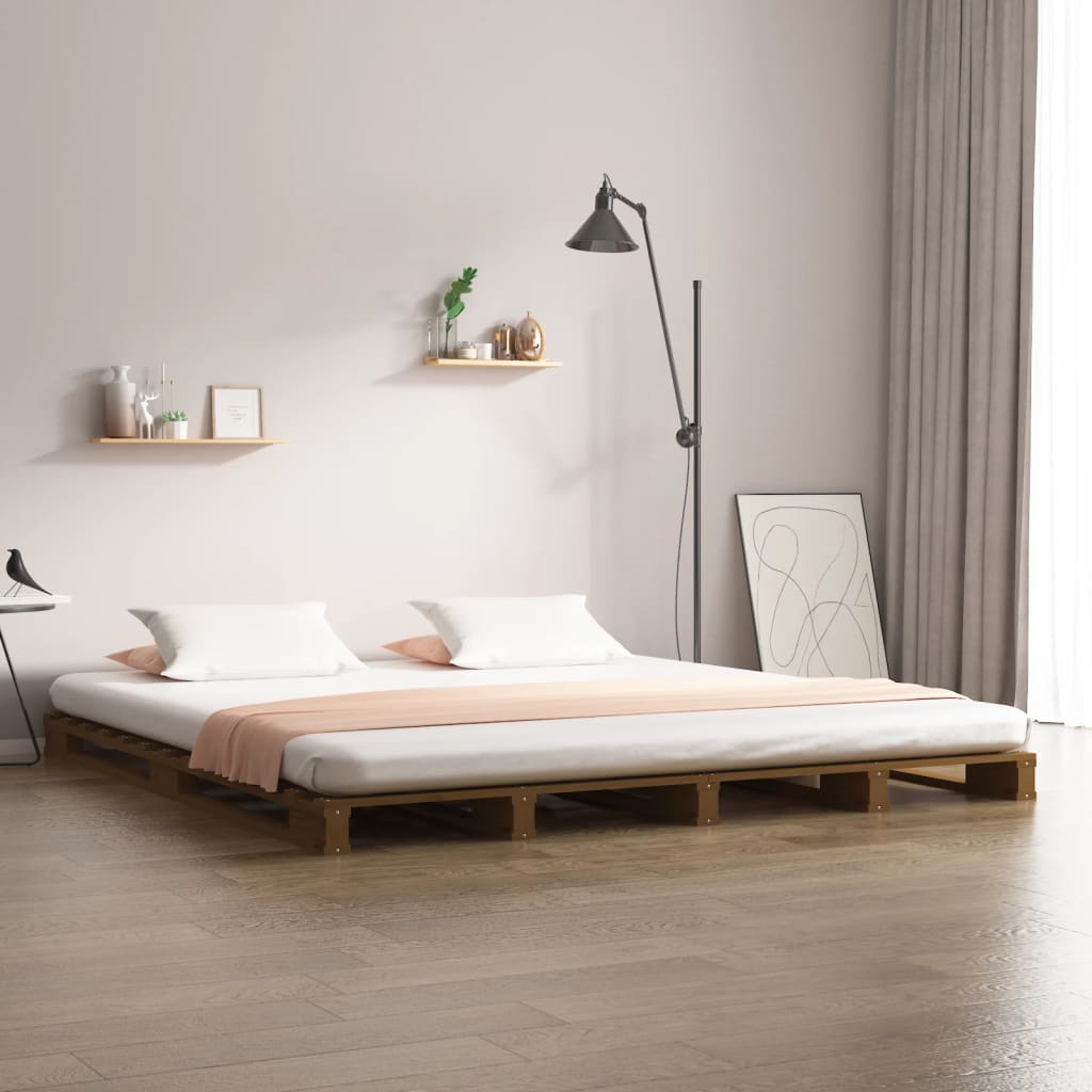 Pallet Bed Without Mattress Solid Wood