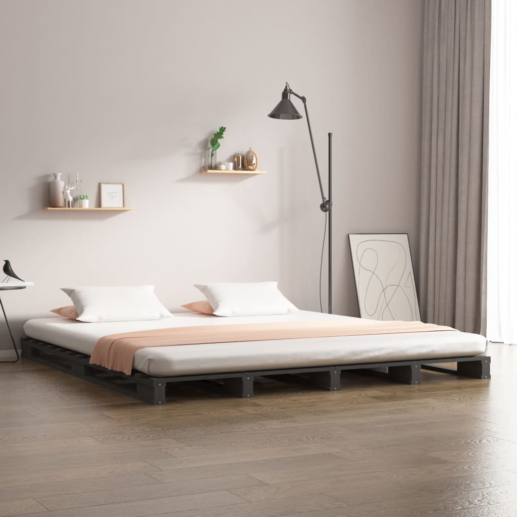 Pallet Bed Without Mattress Solid Wood