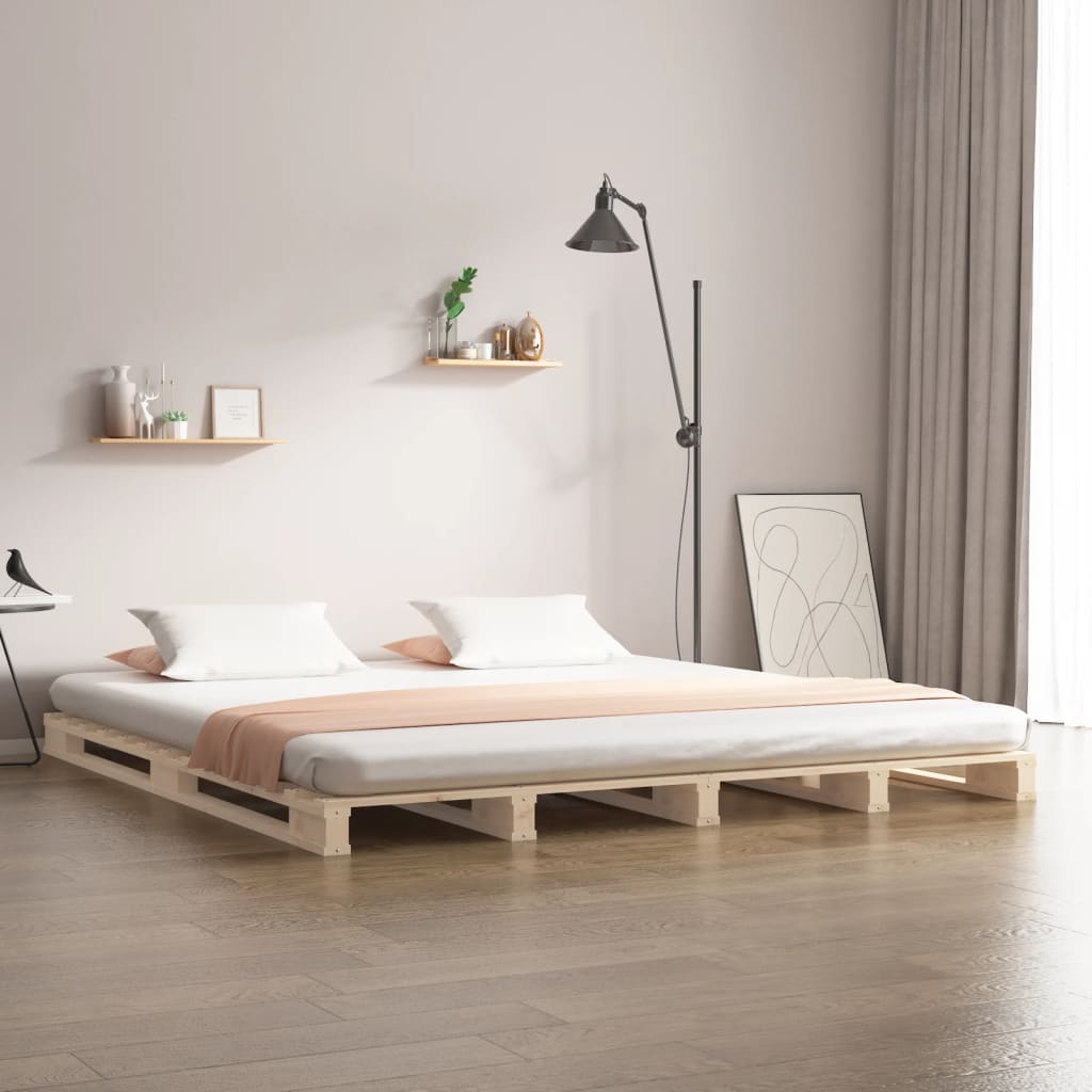 Pallet Bed Without Mattress Solid Wood