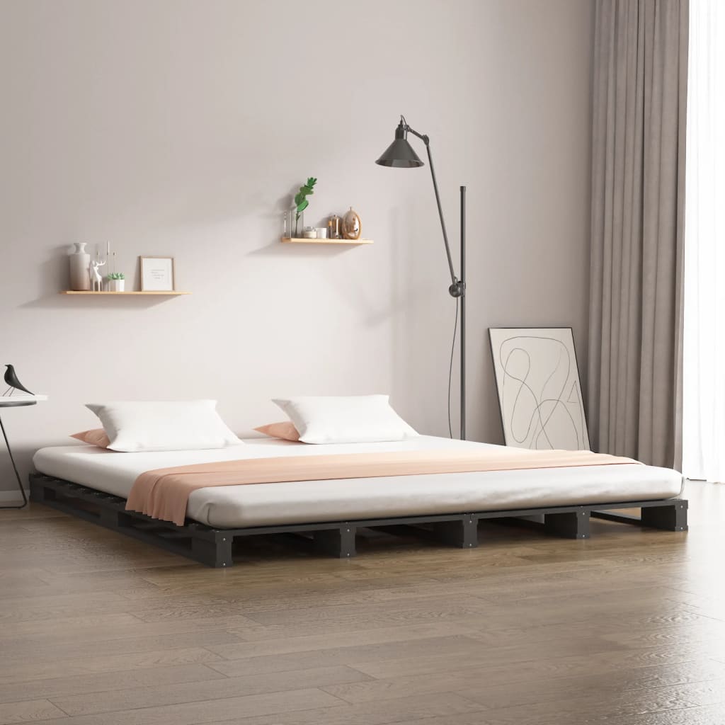Pallet Bed Without Mattress Solid Wood