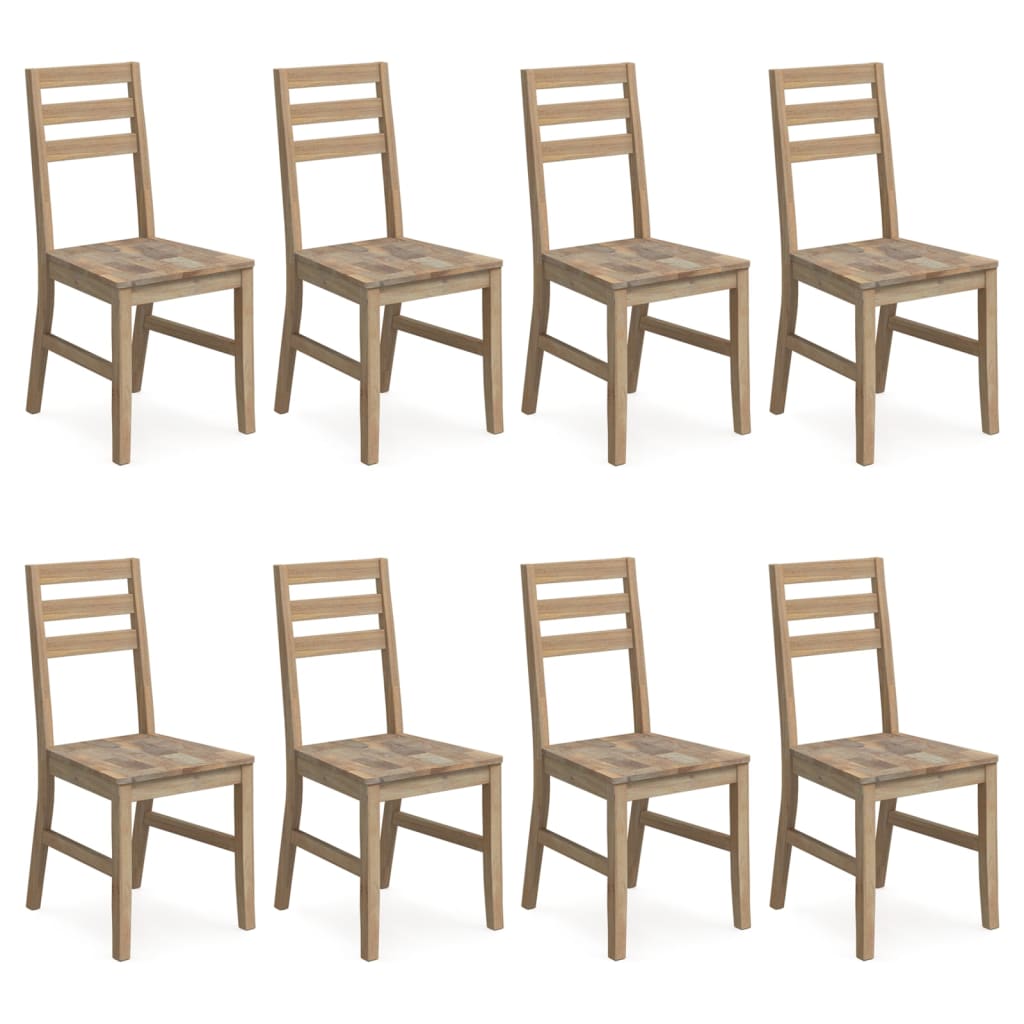Dining Chairs 8 Pcs Solid Wood Acacia