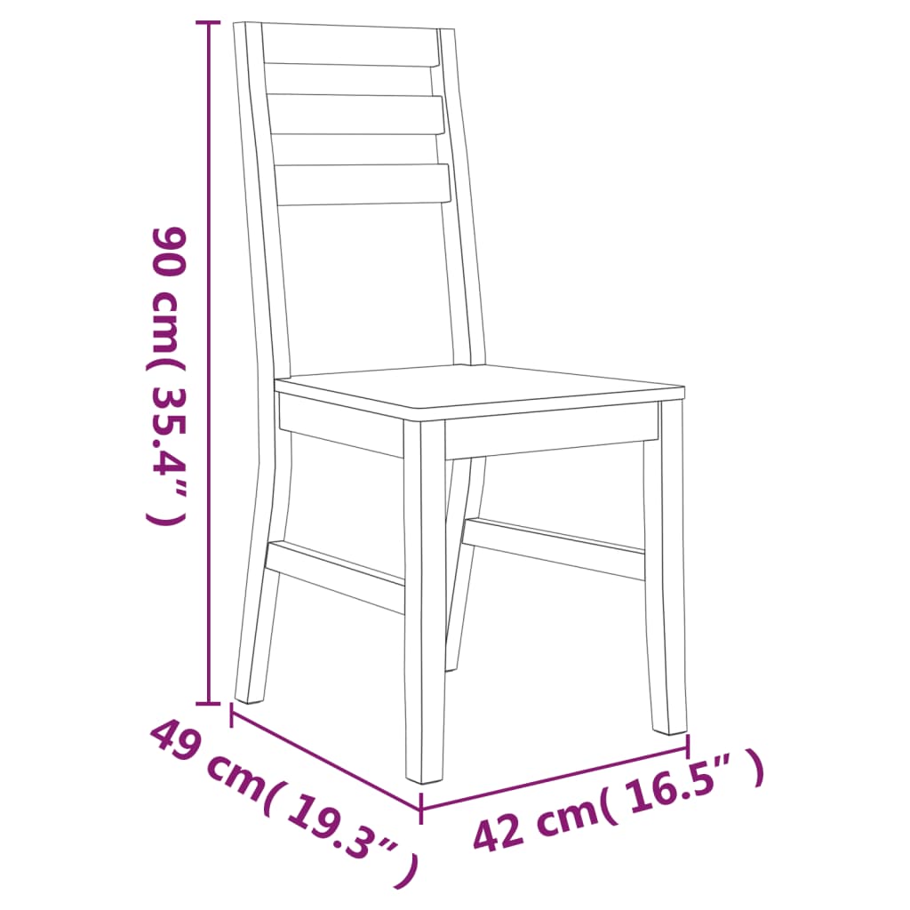 Dining Chairs 8 Pcs Solid Wood Acacia