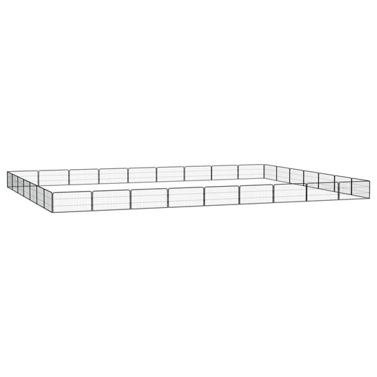 32-Panel Dog Playpen Black 100X50 Cm Powder-Coated Steel