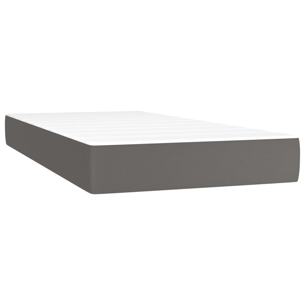 Pocket Spring Bed Mattress Grey 90X190X20 Cm Faux Leather