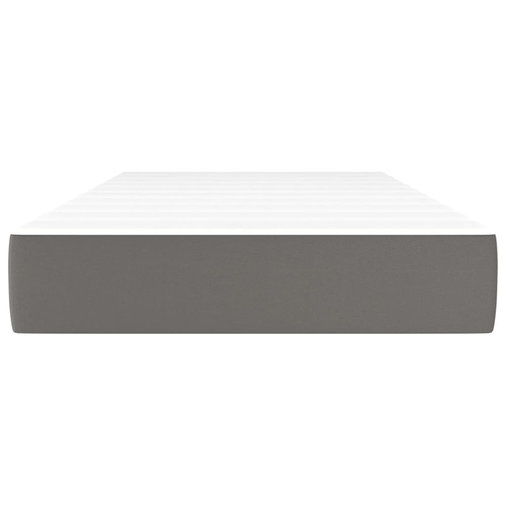 Pocket Spring Bed Mattress Grey 90X190X20 Cm Faux Leather