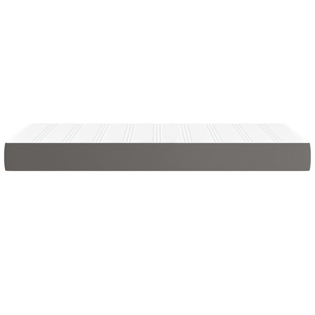 Pocket Spring Bed Mattress Grey 90X190X20 Cm Faux Leather