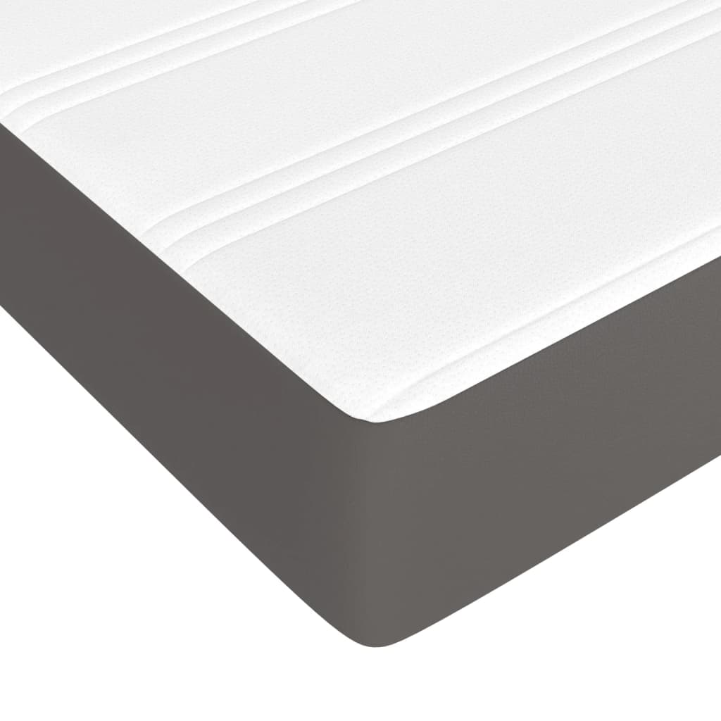 Pocket Spring Bed Mattress Grey 90X190X20 Cm Faux Leather
