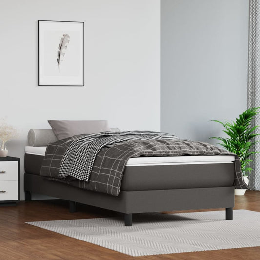 Pocket Spring Bed Mattress Grey 90X190X20 Cm Faux Leather